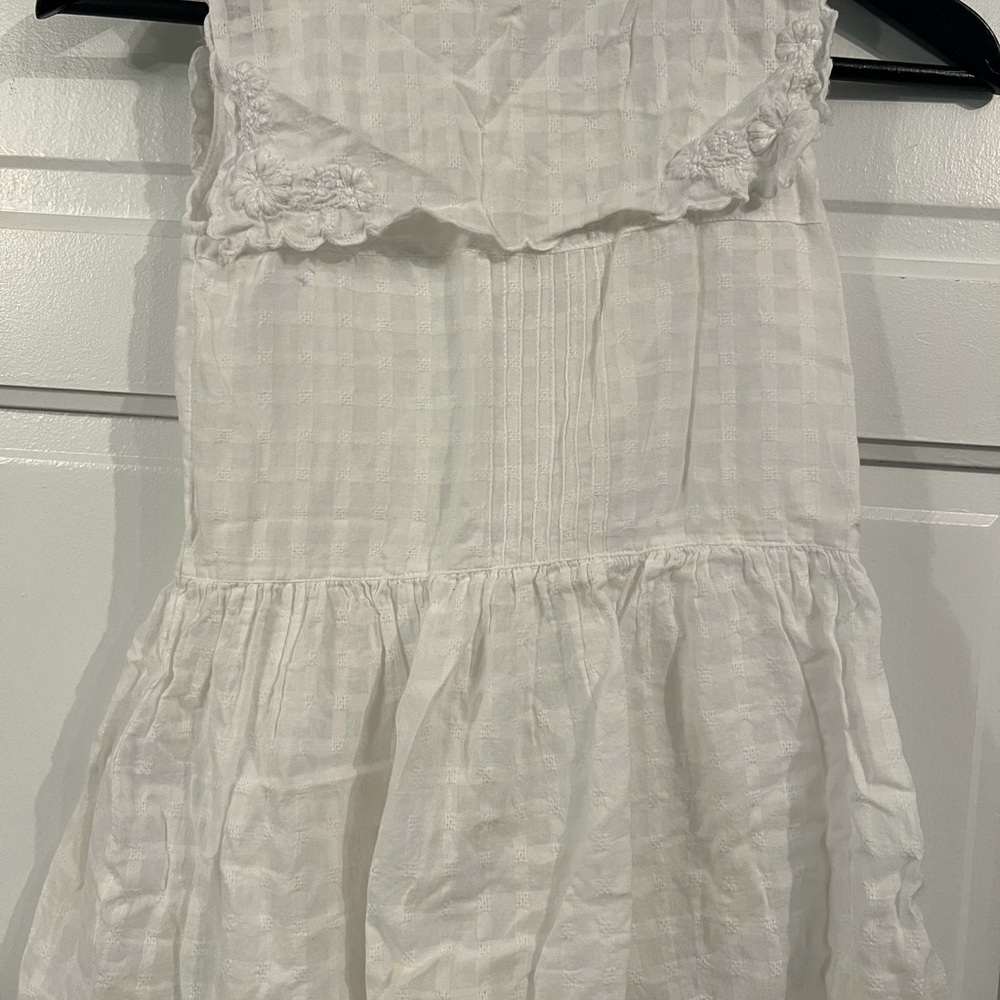 lali kids White Sleeveless Dress with Floral Details